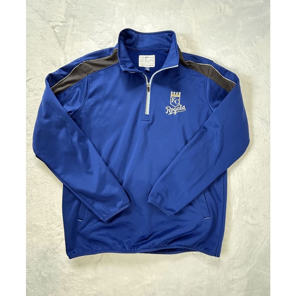 Kansa City Royals Blue 1/4 Zip Pullover w/ Pockets Genuine Merchandise Size L